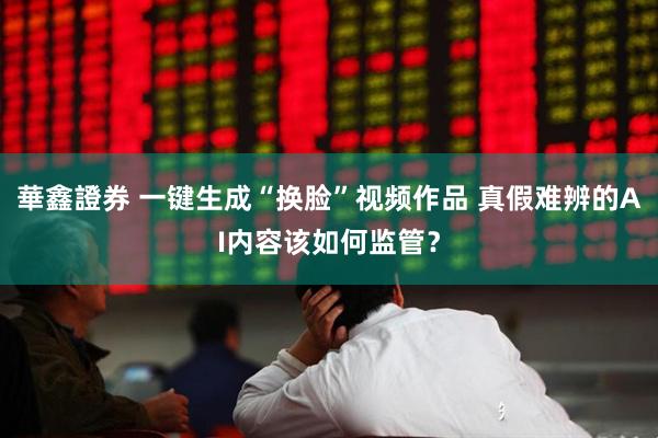 華鑫證券 一键生成“换脸”视频作品 真假难辨的AI内容该如何监管？
